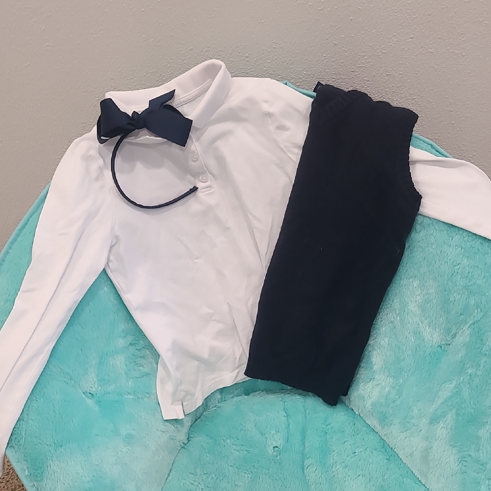 NWOT French Toast Gitls Uniform Shirts and Vest Bundle Lot